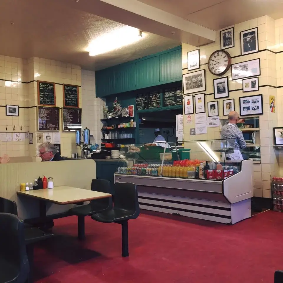 Classic British cafe tables and vintage decor in Pimlico London